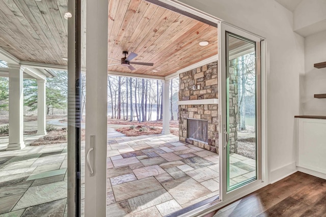 view of patio / terrace featuring a ceiling fan