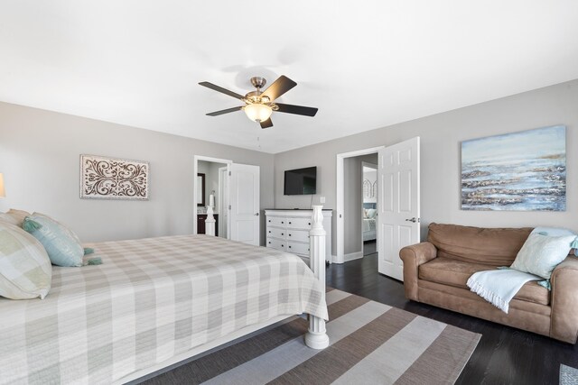 408 Sheffield Ln, Sparta, GA 31087 - bedroom with ceiling fan, wood finished floors, and baseboards