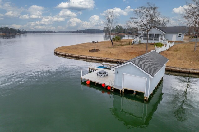 408 Sheffield Ln, Sparta, GA 31087 - view of dock featuring a water view and boat lift