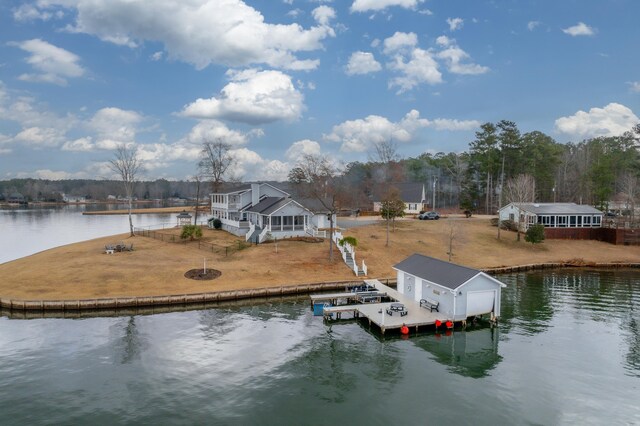 408 Sheffield Ln, Sparta, GA 31087 - view of dock featuring a water view and boat lift