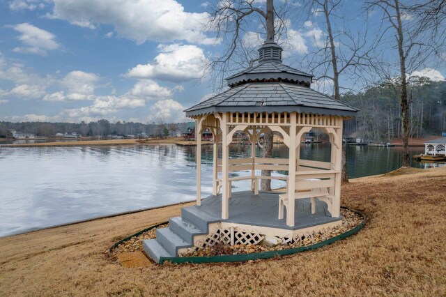 408 Sheffield Ln, Sparta, GA 31087 - dock area featuring a water view and a gazebo