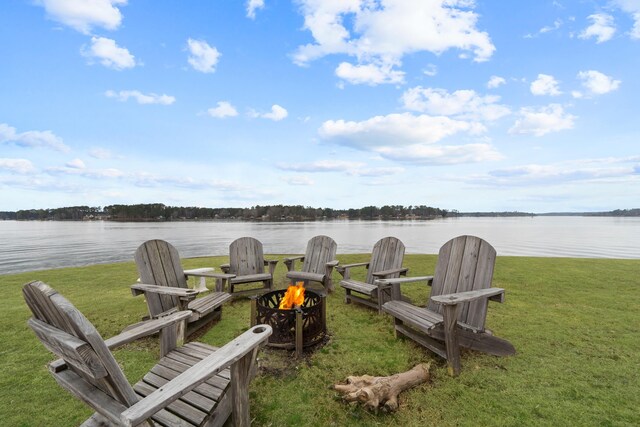 408 Sheffield Ln, Sparta, GA 31087 - view of yard featuring a water view and an outdoor fire pit