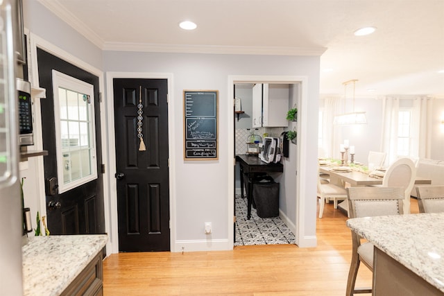 251 Pettigrew Rd, Milledgeville, GA 31061 - interior space with ornamental molding, light wood-type flooring, and a wealth of natural light