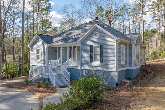 1101 Maple Ridge Way, Greensboro, GA 30642 - view of front of property featuring a porch, roof with shingles, and stairs