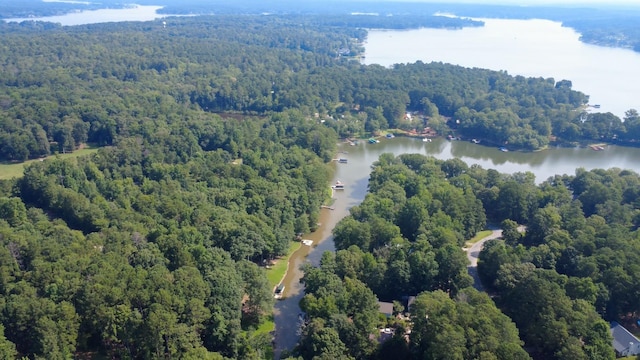 222 River Bend Dr, Eatonton, GA 31024 - aerial overview of property's location featuring a forest and a large body of water