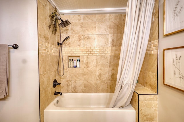 222 River Bend Dr, Eatonton, GA 31024 - bathroom featuring shower / bath combo with shower curtain