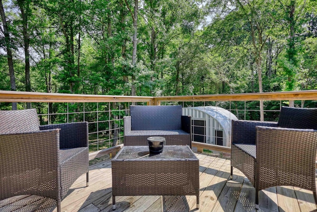 222 River Bend Dr, Eatonton, GA 31024 - deck with an outdoor hangout area