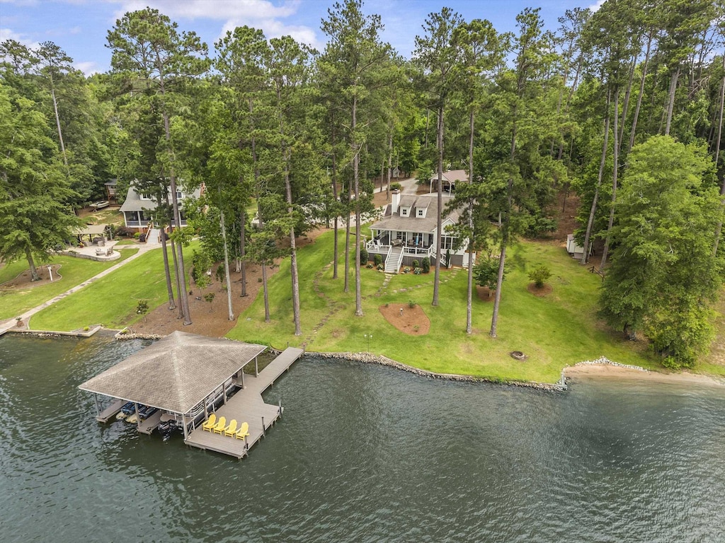 118 Pineview Rd, Milledgeville, GA 31061 - aerial view of property and surrounding area featuring a large body of water