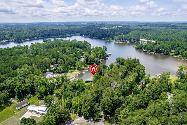 128 Turtle Ct, Eatonton, GA 31024 - aerial view of a heavily wooded area and a large body of water
