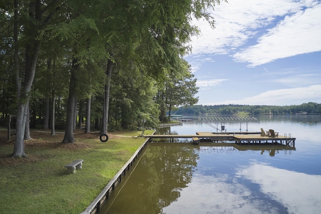 dock featuring a water view