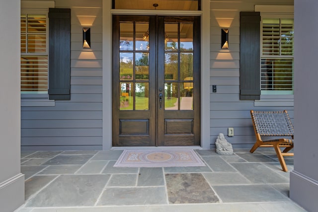 entrance to property with french doors