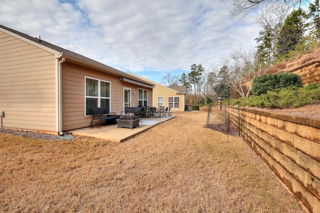 1190 Branch Creek Way, Greensboro, GA 30642 - view of yard with a fire pit and a patio area