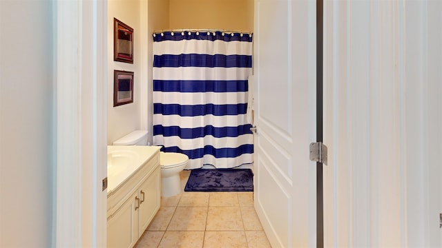 1190 Branch Creek Way, Greensboro, GA 30642 - bathroom with tile patterned flooring, vanity, a shower with curtain, and toilet