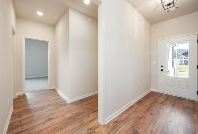 entryway featuring light hardwood / wood-style floors