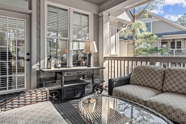 view of sunroom