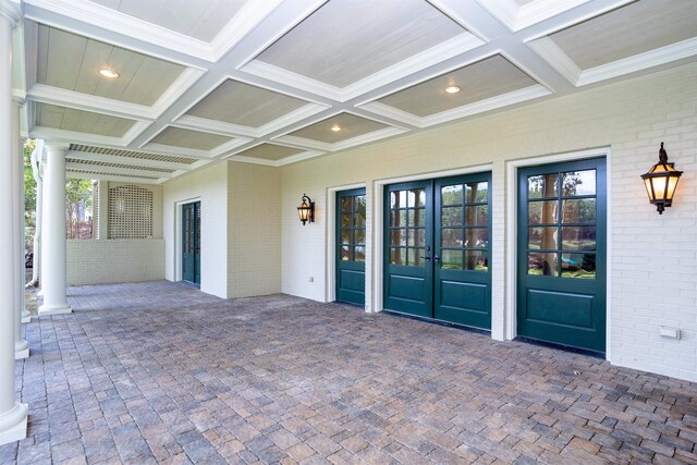 view of patio / terrace featuring french doors