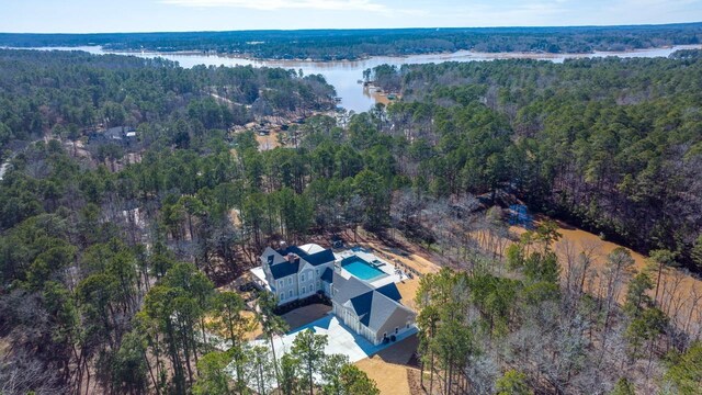 1011 Dogwood Dr, Greensboro, GA 30642 - aerial view featuring a wooded view and a water view