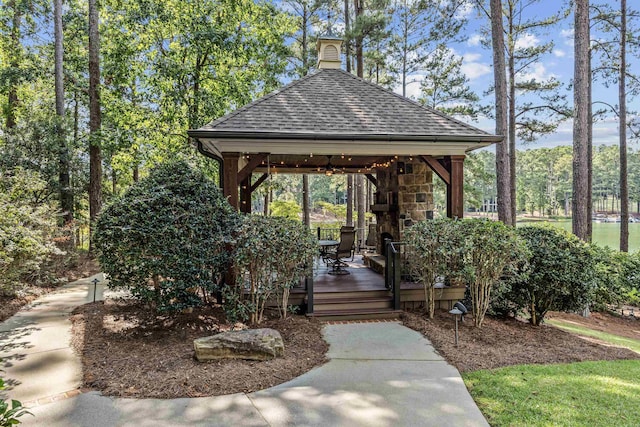 dock area featuring a gazebo