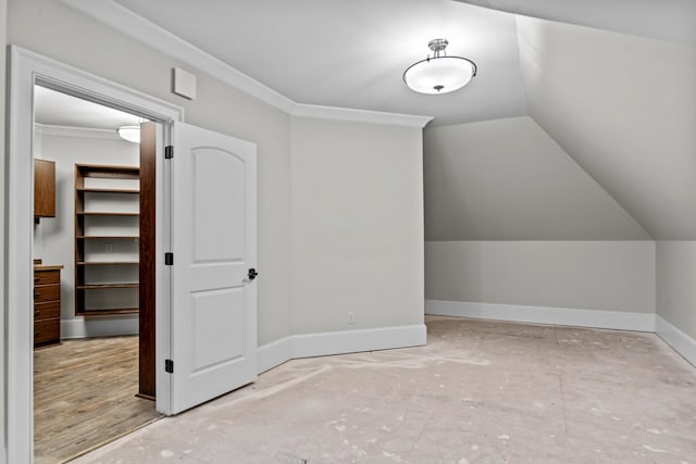 bonus room featuring lofted ceiling