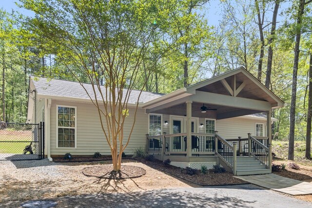 348 Bluegill Rd, Eatonton, GA 31024 - wooden deck with ceiling fan
