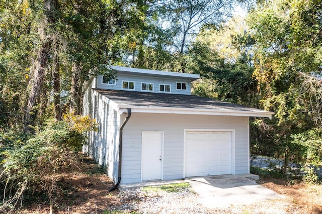 view of garage