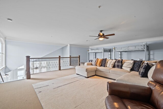 112-UNIT309 Indian Summer Path, Eatonton, GA 31024 - carpeted living area featuring ceiling fan and ornamental molding