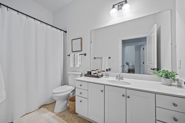 112-UNIT309 Indian Summer Path, Eatonton, GA 31024 - bathroom featuring vanity, toilet, curtained shower, and tile patterned floors
