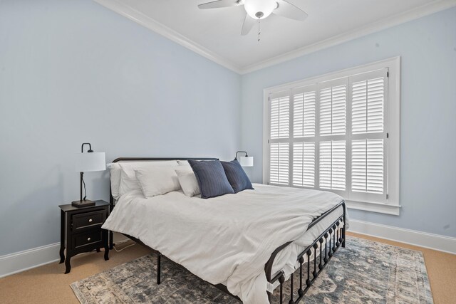 112-UNIT309 Indian Summer Path, Eatonton, GA 31024 - bedroom featuring ornamental molding, multiple windows, carpet, baseboards, and a ceiling fan