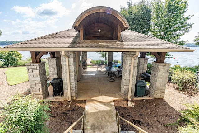 112-UNIT309 Indian Summer Path, Eatonton, GA 31024 - view of patio / terrace with a water view and a gazebo
