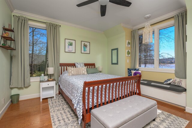 140 Winnstead Pl, Eatonton, GA 31024 - bedroom with crown molding, wood finished floors, and a ceiling fan