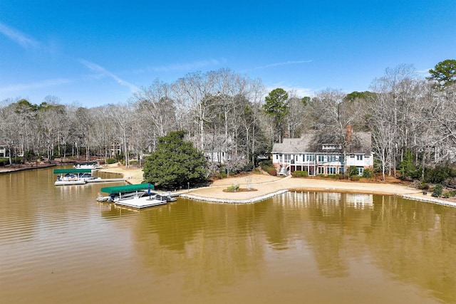 property view of water with a floating dock