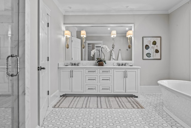 1140 Plantation Point Dr, Greensboro, GA 30642 - full bathroom with a sink, a soaking tub, a stall shower, and double vanity
