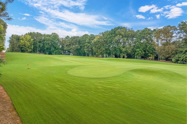 view of property's community with a lawn