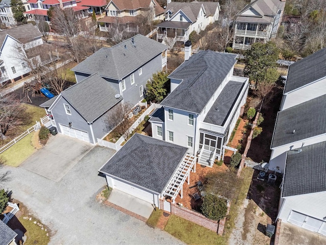 bird's eye view with a residential view