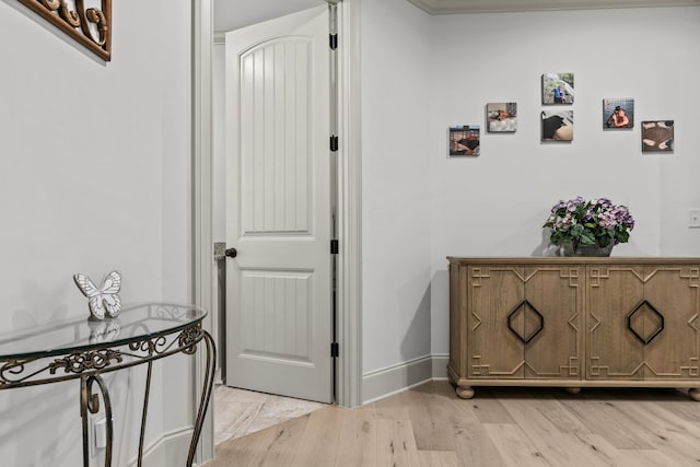 hallway featuring light wood-type flooring