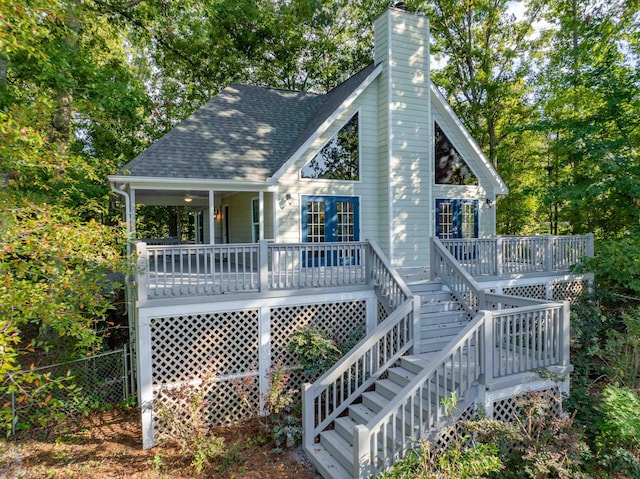 back of house with a porch