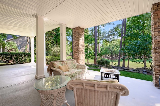 view of patio with an outdoor hangout area