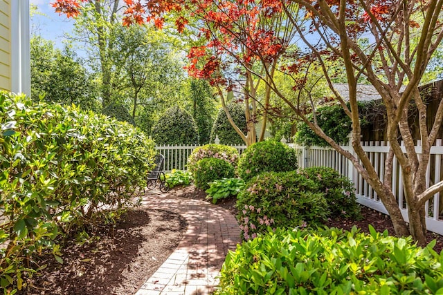 view of yard with fence