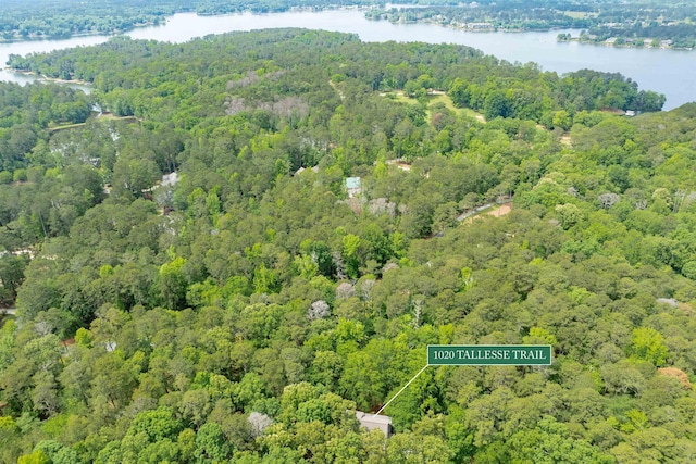1020 Tallesse Trl, Greensboro, GA 30642 - aerial overview of property's location featuring a heavily wooded area and a nearby body of water