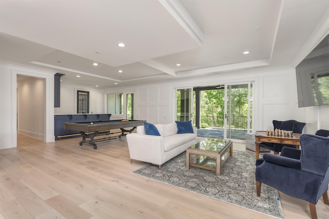 1100 Neary Rdg, Greensboro, GA 30642 - living area with a decorative wall, light wood finished floors, and pool table