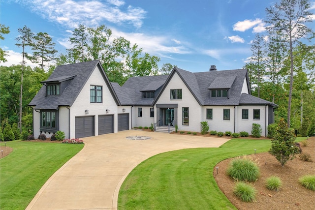 1100 Neary Rdg, Greensboro, GA 30642 - view of front of house featuring concrete driveway, a front lawn, a shingled roof, and a garage