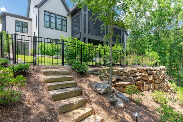 1100 Neary Rdg, Greensboro, GA 30642 - view of yard featuring fence and stairway