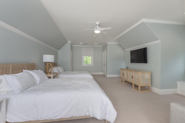 1191 Cory Cir, Greensboro, GA 30642 - bedroom with light colored carpet, crown molding, and a ceiling fan