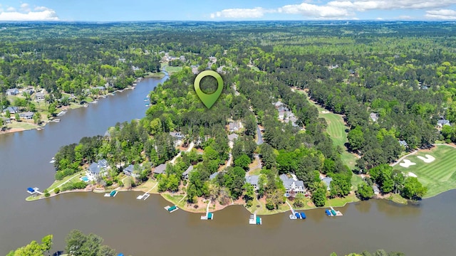 1010 Troon Ct, Greensboro, GA 30642 - aerial view of property and surrounding area featuring a forest and a large body of water