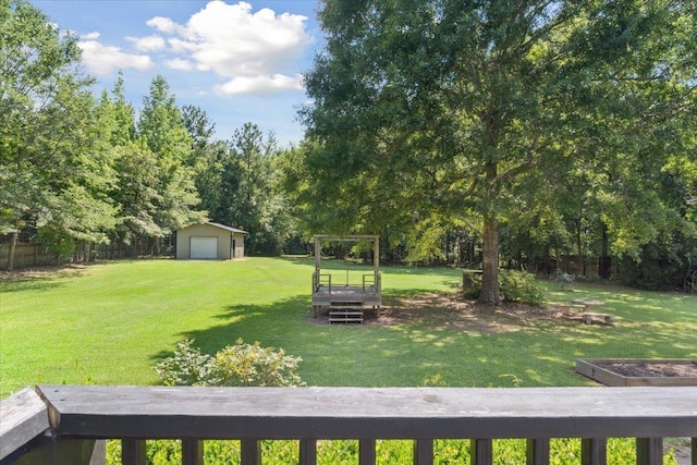 1120 Rawlings Dr, Rutledge, GA 30663 - view of yard with a garage, a shed, and view of scattered trees