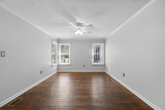 1120 Rawlings Dr, Rutledge, GA 30663 - unfurnished room with a ceiling fan, wood finished floors, a textured ceiling, and crown molding