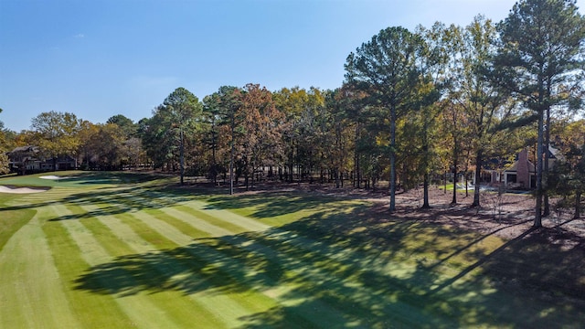 view of property's community with a lawn