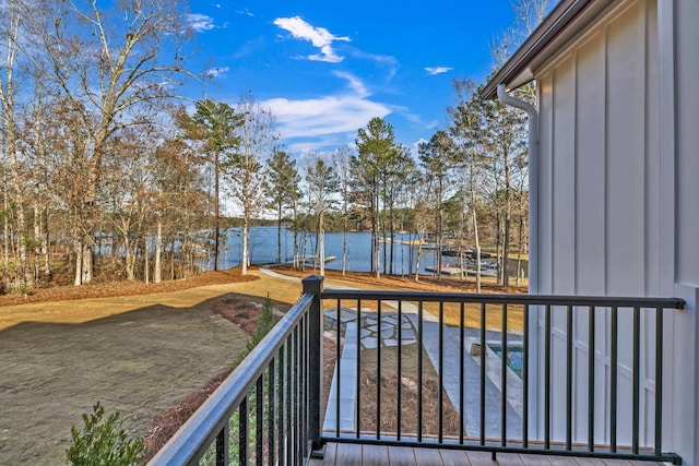 balcony with a water view