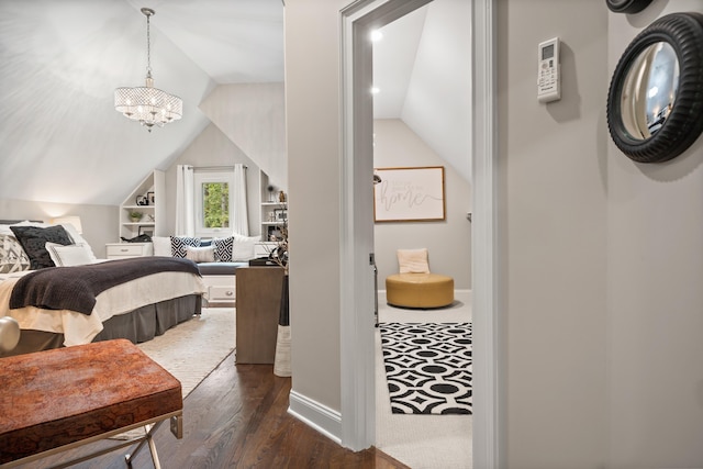 1011 Cartwright Ln, Greensboro, GA 30642 - bedroom featuring lofted ceiling and dark wood-style flooring