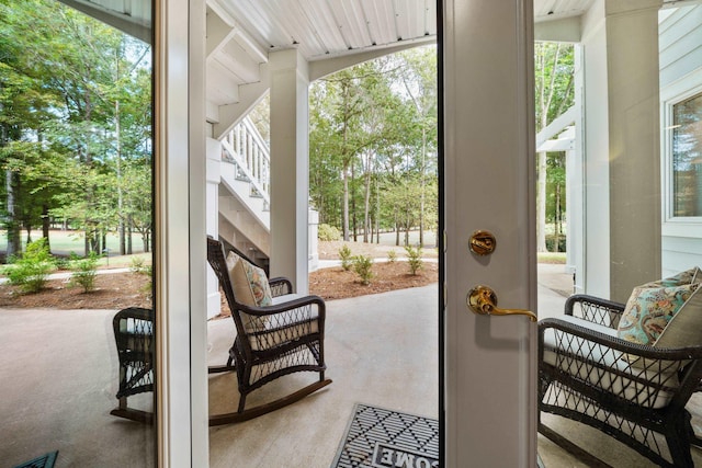 1011 Cartwright Ln, Greensboro, GA 30642 - view of patio / terrace with stairway